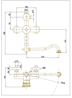 Душевая система Bronze de Luxe Windsor 10120D F Цветок