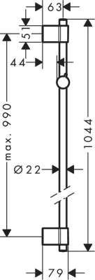 Душевая штанга Hansgrohe Unica 27356000 Хром