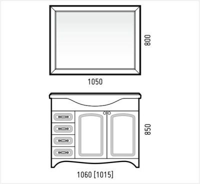 Зеркало Corozo Классика 105 SD-00000268 Белое