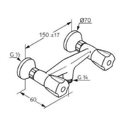 Смеситель для душа Kludi Standard 262020515 Хром