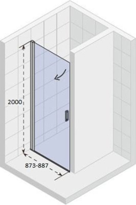Душевая дверь Riho Novik Z101 90 GZ1090000 профиль Хром стекло прозрачное