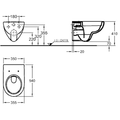 Унитаз Geberit (Keramag) Renova Nr. 1 203050000 без сиденья