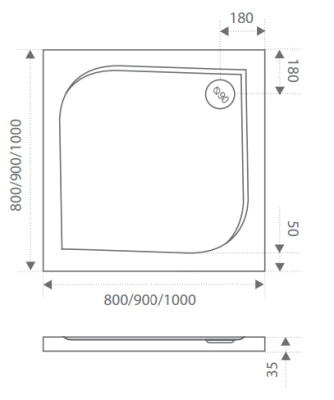 Душевой поддон из искусственного камня Good Door Квадро 100x100 Белый