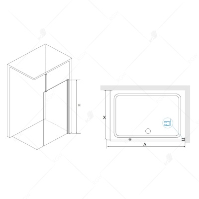 Душевая перегородка RGW Walk In WA-03 80 профиль Хром стекло прозрачное