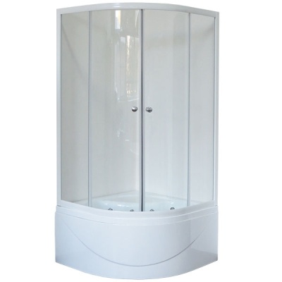 Душевой уголок Royal Bath BK 100х100 RB100BK-T с поддоном профиль Белый стекло прозрачное