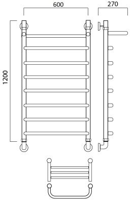 Водяной полотенцесушитель Aquanerzh 004-0A12060 Хром