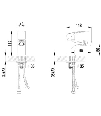 Смеситель Lemark plus Shape LM1708C для биде