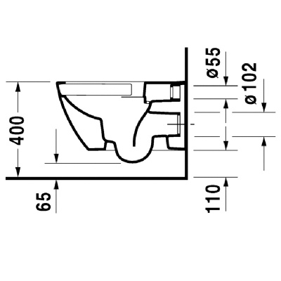 Унитаз Duravit Happy D 2 2222090000 подвесной без сиденья
