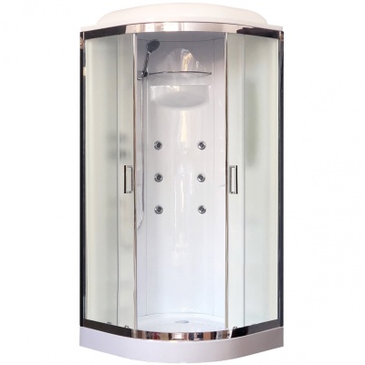 Душевая кабина Royal Bath НК RB90HK2-M-CH 90x90 с гидромассажем стекло матовое задняя стенка Белая Душевая кабина Royal Bath НК RB90HK2-M-CH 90x90 с гидромассажем стекло матовое задняя стенка Белая