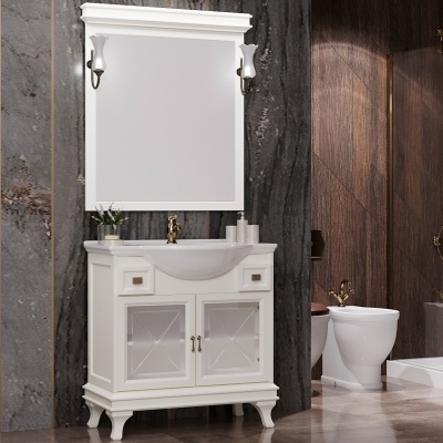 Комплект мебели для ванной Opadiris Борджи 85 Слоновая кость