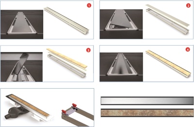 Душевой лоток Berges Wasserhaus B1 Keramik 600 091017 с решеткой Хром глянец