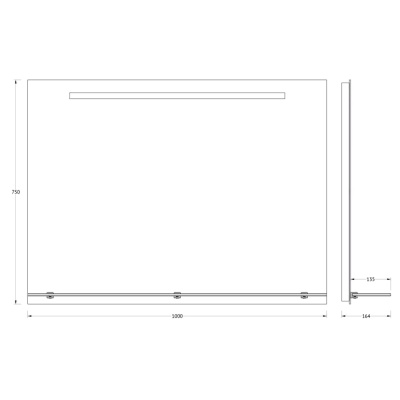 Зеркало Evoform Ledline-S 75х100 с подсветкой
