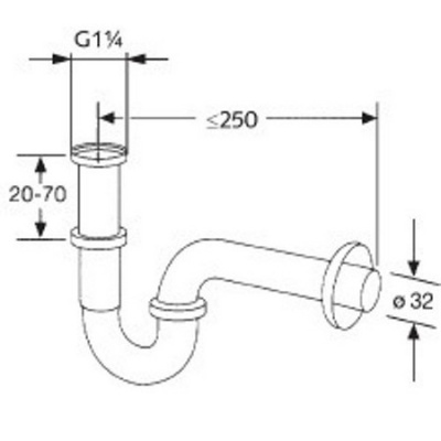 Сифон для раковины Kludi 1025005-00 Хром
