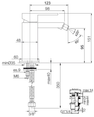 Смеситель для биде Fima Carlo Frattini Brick F3512CR Хром