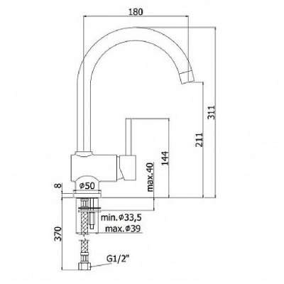 Смеситель для кухни Paffoni Stick SK180CR Хром