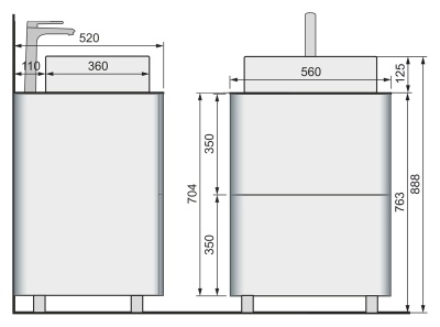 Тумба под раковину Raval Pure 56 Белая
