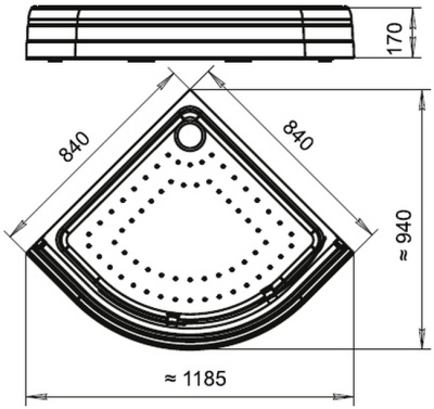 Акриловый поддон для душа Radomir 84x84x17 1-11-0-0-0-006 Белый