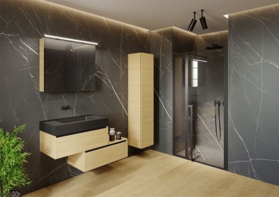 Душевая дверь Riho Lucid GD104 120х10 GD112W000 профиль Белый стекло прозрачное