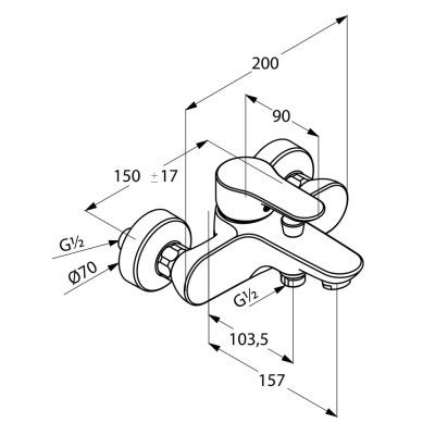 Смеситель для ванны Kludi Objekta 326530575 Хром