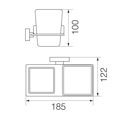 Стакан для зубных щеток с мыльницей Veragio Ramba VR.RMB-4943.CR Хром