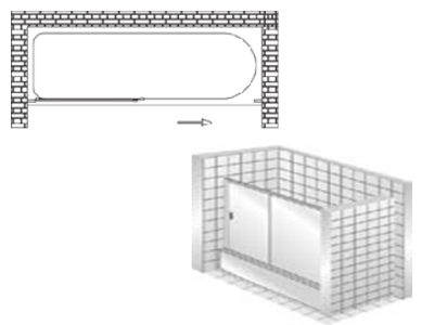 Шторка на ванну Vegas Zeus V 170 профиль белый стекло прозрачное