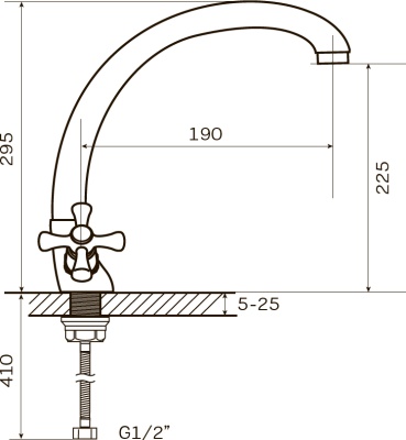 Смеситель для кухни Zerix TLB 722 ZX0164 Хром