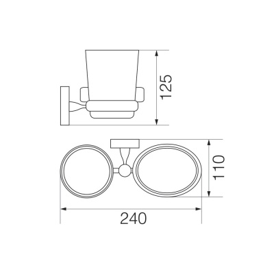 Стакан для зубных щеток с мыльницей Veragio Stanford VR.STD-7743.BR Бронза
