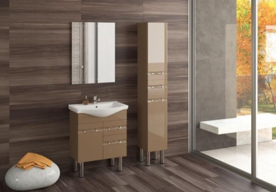 Тумба с раковиной SanVit Прима 65 kprim065 в цвете Ral витые ручки Белый глянец