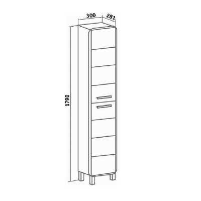 Шкаф пенал Runo Эрика 30 универсальный Белый