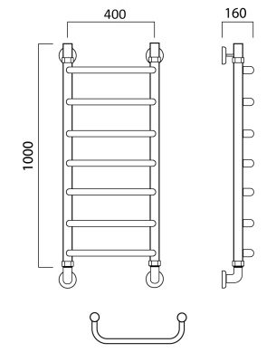 Водяной полотенцесушитель Aquanerzh 00-06A10040 Хром