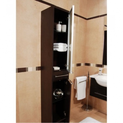 Шкаф пенал SanVit Квадро/Новелла 36 с фактурой под дерево Венге