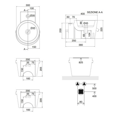 Раковина Scarabeo Bucket 30 8802/R Белая Синяя