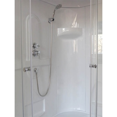 Душевая кабина Royal Bath BP 100х80 RB8100BP1-T-CH-R стекло прозрачное задняя стенка Белая