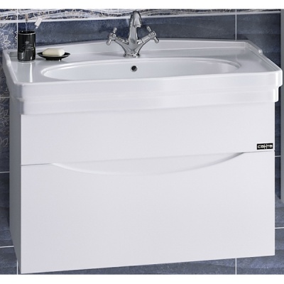 Тумба с раковиной СанТа Сатурн 85 700199 подвесная Белая