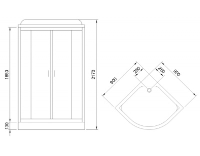 Душевая кабина Royal Bath HK 90х90 RB90HK2-T с гидромассажем