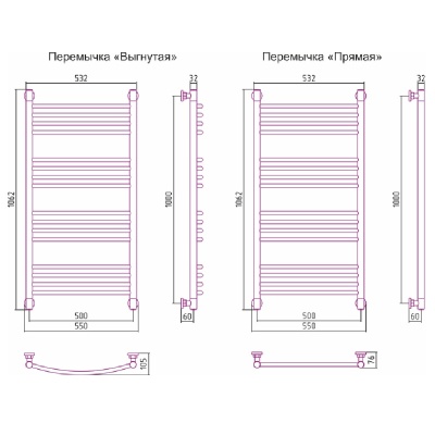 Водяной полотенцесушитель Сунержа Богема прямая 1000х500 Хром