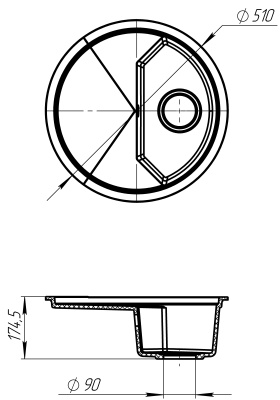 Кухонная мойка KitKraken Stream Grey 51 Серая