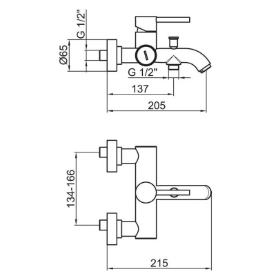 Смеситель для ванны Webert Elio EL850102560 Черный матовый