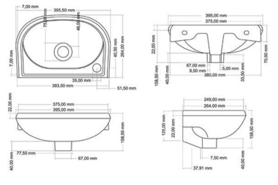 Раковина Santek Бриз 40 Левая