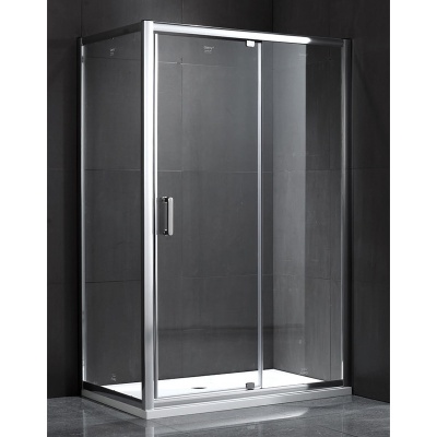 Душевой уголок Gemy Sunny Bay 120х80 прямоугольный профиль Хром стекло прозрачное