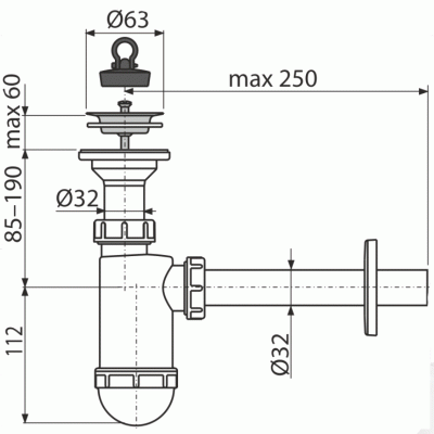 Сифон для раковины Alcaplast A410 Белый Сифон для раковины Alcaplast A410 Белый