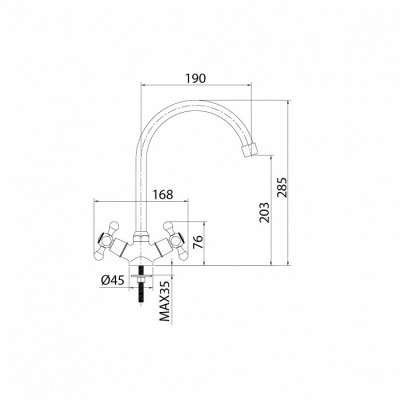 Смеситель для кухни Milardo Duplex DUPSB0JM05 Хром
