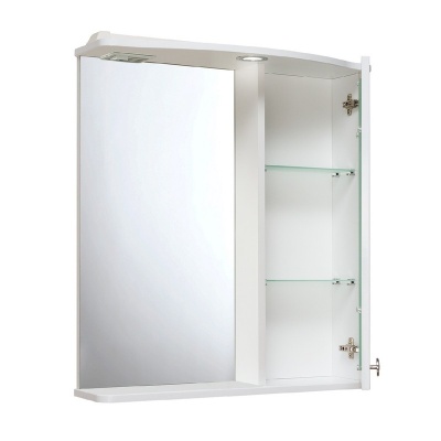 Зеркало со шкафом Runo Линда Люкс 75 R Белое