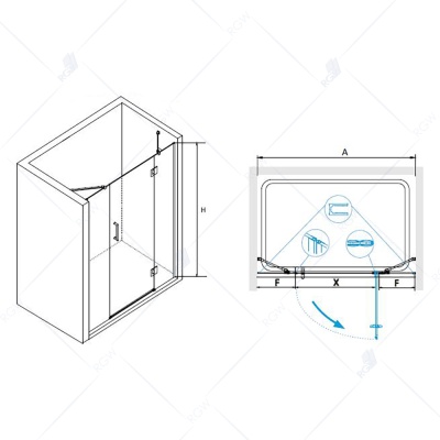 Душевая дверь в нишу RGW Hotel HO-03 170 профиль Хром стекло прозрачное