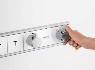Смеситель для душа Hansgrohe RainSelect 15382700 с термостатом Белый матовый