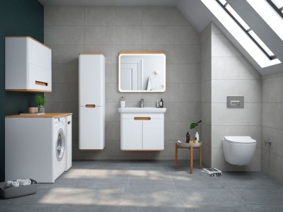 Шкаф пенал Vitra Sento 40 L 60854 подвесной Белый матовый