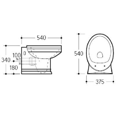 Унитаз Boheme Puro 954-G подвесной Белый с узором Золото без сиденья