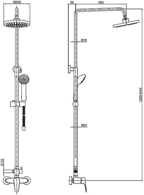 Душевая система Bravat Opal R F9125183CP-A2-RUS Хром