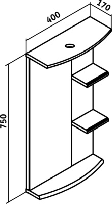 Зеркальный шкаф Runo Азов 40 Белый