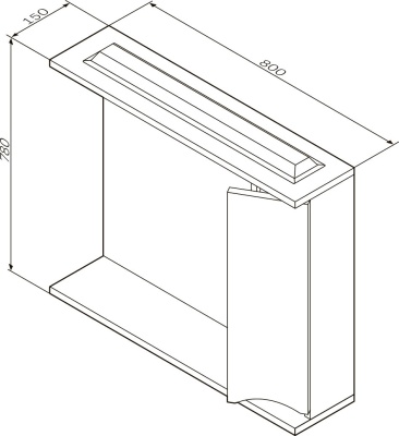 Зеркало со шкафом AM.PM Like 80 R M80MPR0801WG с подсветкой Белый